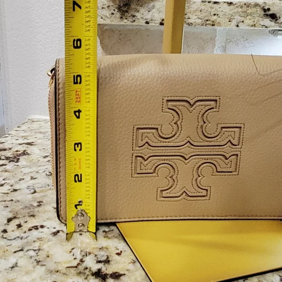 Tory Burch Light Brown Harper Flap Crossbody Bag - Picture 8 of 9